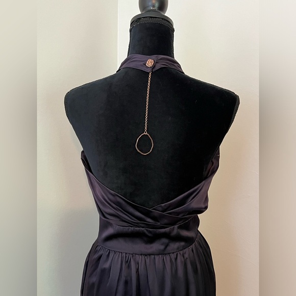 Anthropologie Lavka Los Angeles 100% Recycled Silk Dark purple Sz S cocktail NYE - Picture 4 of 14